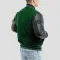 Kelly Green Wool Body & Black Leather Sleeves Letterman Jacket